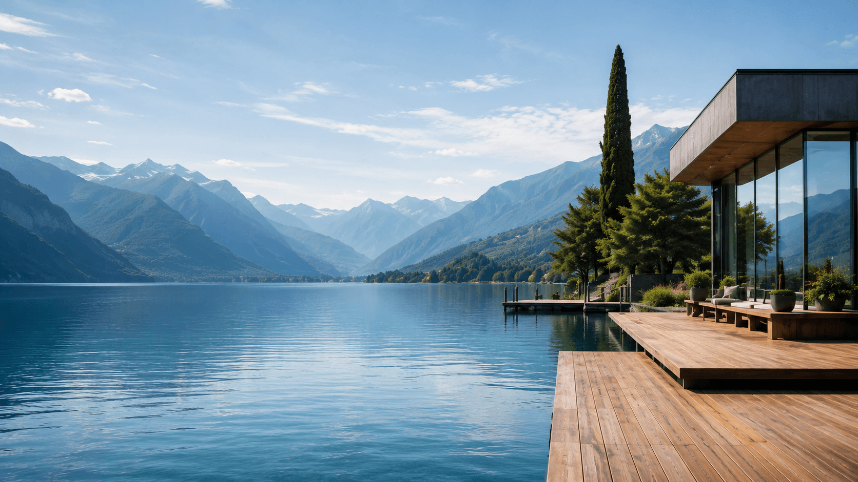 Paysage alpin suisse avec lac et montagnes